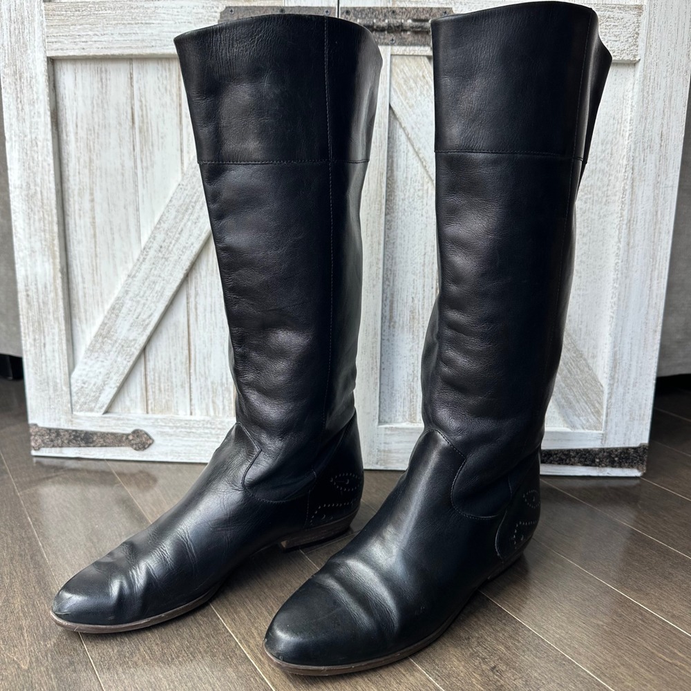 9West Womens LTD Edition Vintage‎ 90's Equestrian Riding Boots Brazil Black 6.5
